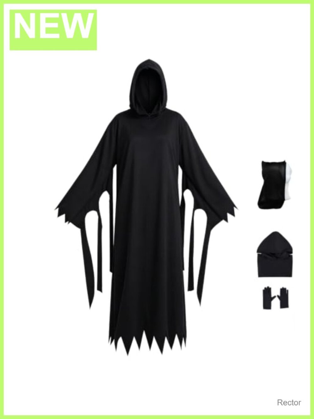 Halloween Scary Costume Robe Cloak Gloves Mask Cosplay Horror Movie Outfit